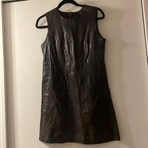 VINCE leather mini dress